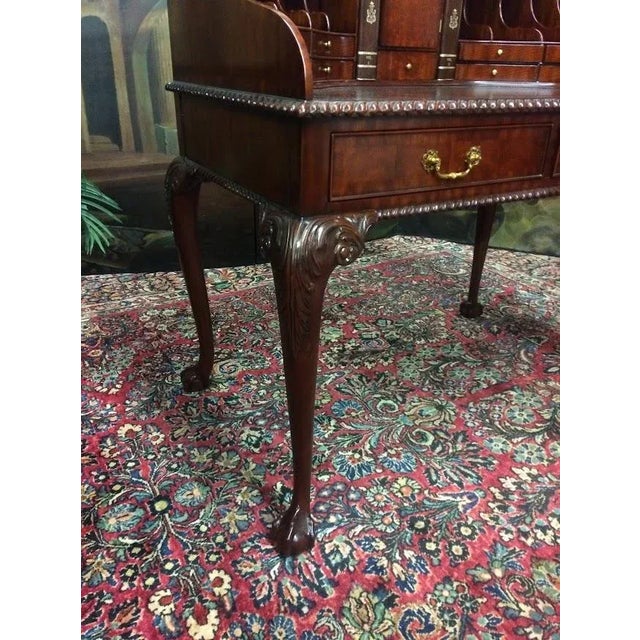 Vintage Mahogany Secretary Desk, Open Secretary Desk For Sale - Image 4 of 13