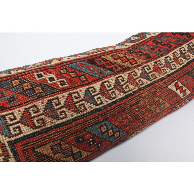 Decorative Handwoven Caucasian Lumbar Rug Pillow Cushion Cover 16'' X 44'' For Sale - Image 9 of 11