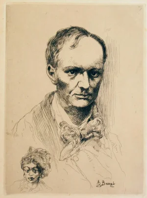 Portrait de Baudelaire (Portrait of Charles Baudelaire) - Etching - Early 1900 Early 20th century
