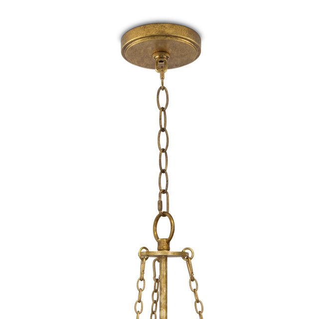 2020s Regina Andrew River Reed Basin Chandelier, Antique Gold Leaf For Sale - Image 5 of 7