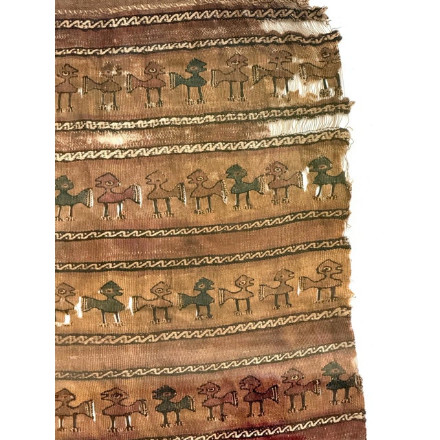 Framed Large Pre-Columbian Woven Textile Fragment from Chimu Chancay Culture For Sale - Image 15 of 16