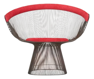 Iconic Warren Platner For Knoll Bronzed Steel Lounge Chair.