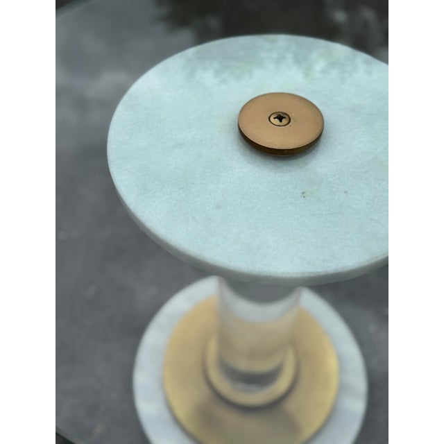 This sturdy round pedestal side table is styled after Charles Hollis Jones' famous "O Line" table that remains a sought-...