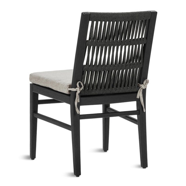 Palma Modern Black Weave Outdoor Dining Chair For Sale - Image 4 of 9