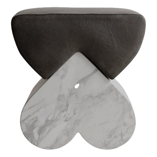 White Marble Heart-Shaped Cushion Amarino Seat by Esther Knopfler For Sale