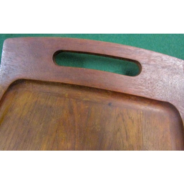 Dansk International Designs Ltd Jhq Large Teak Tray Mid Century Modern Home Decor For Sale In Savannah - Image 6 of 8