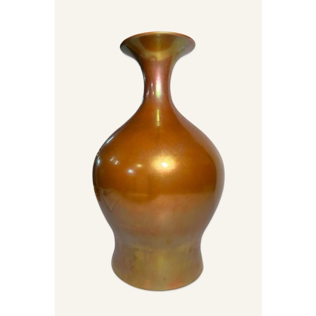 1990s 1999 Eva Zeisel Large Porcelain Baluster Form “Eosin” Glaze Vase For Sale - Image 5 of 5
