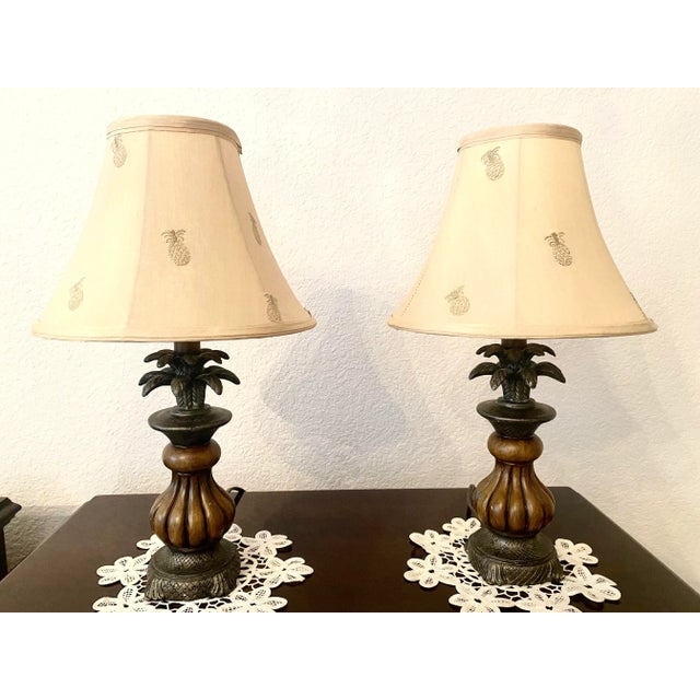 Exquisite Pair Pineapple Design Lamps Excellent Mint Condition Late 20th Century For Sale - Image 17 of 18