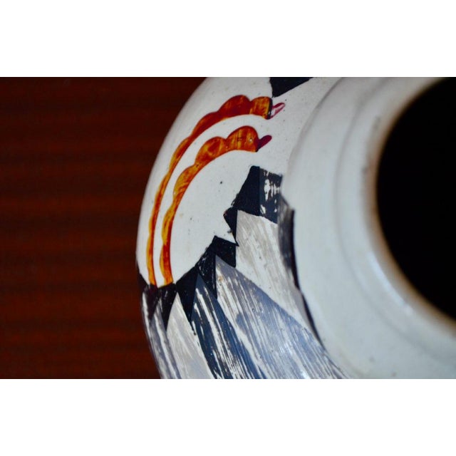 Large Art Deco Vase with Double Handles from Betzy Augeron, France, 1930s For Sale - Image 16 of 18