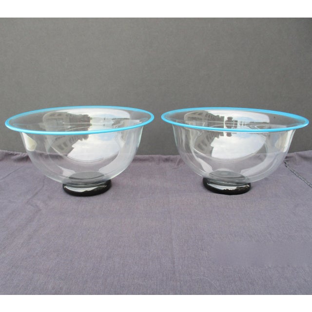 Glass Vintage 1989 Kosta Boda Handblown Bowls - a Pair For Sale - Image 7 of 8
