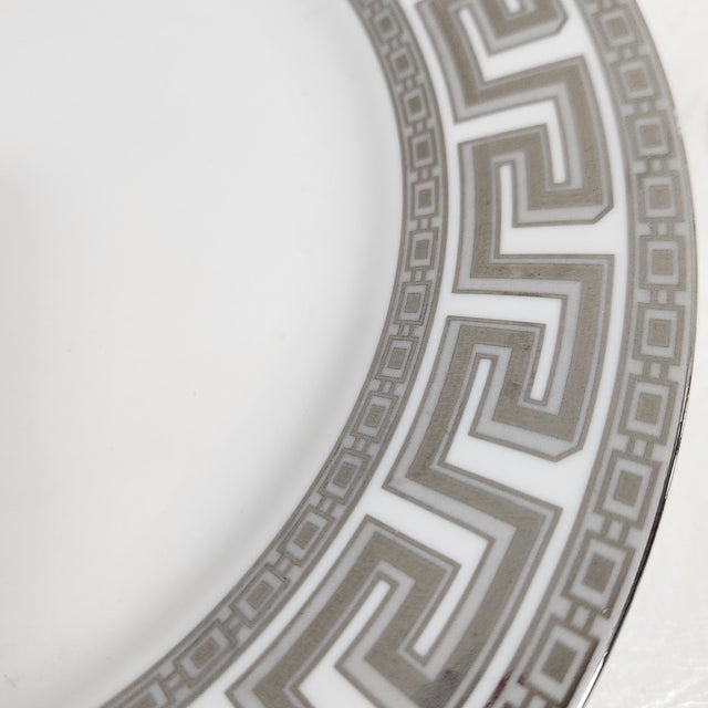 Casati Bavaria Fine Porcelain Dinner Plates With Platinum Greek Key Border – Set of 6 For Sale - Image 17 of 17