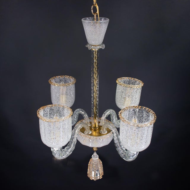 Glass Midcentury Rugiada Murano Chandelier Attributed to Barovier & Toso For Sale - Image 7 of 18