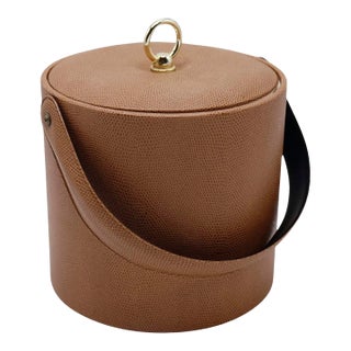 Midcentury Faux Snakeskin Ice Bucket For Sale