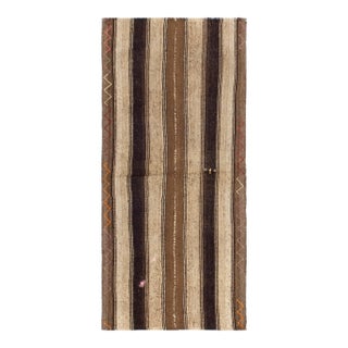 Natural Brown Vintage Kilim Rug - 3`0" X 6`9" For Sale