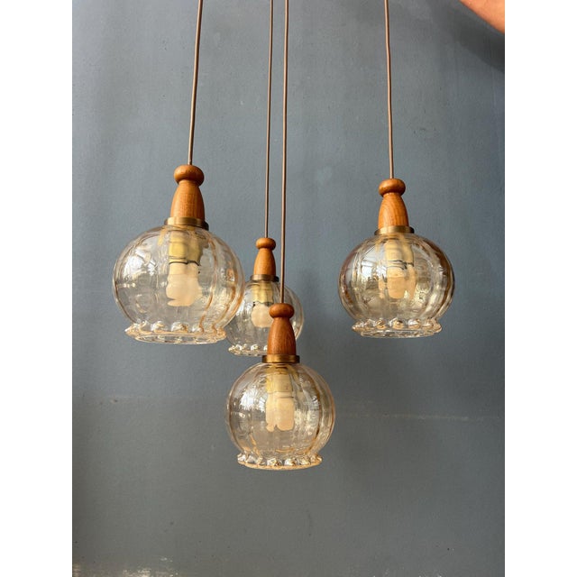 Glass Vintge Glass Cascade Pendant Lamp from Hustadt Leuchten For Sale - Image 7 of 11