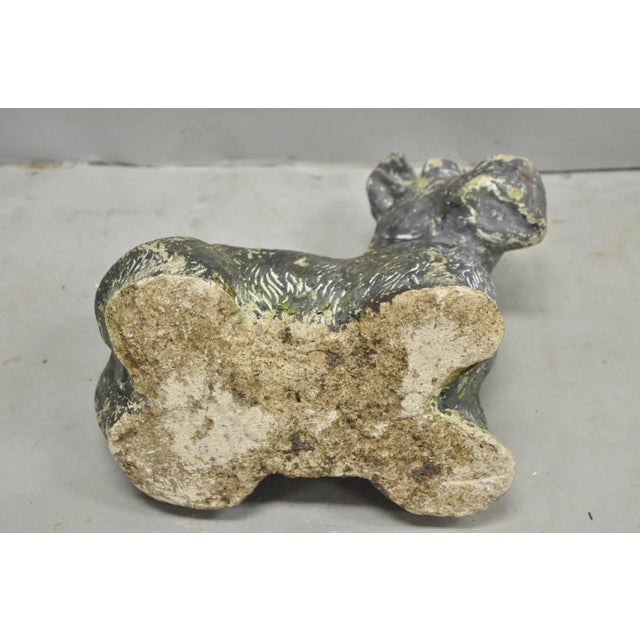 Vintage Scottish Terrier Scotty Dog 12" Small Cast Stone Concrete Garden Figure For Sale - Image 13 of 14