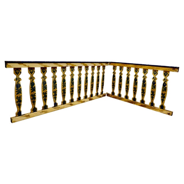 Hand-Painted Wooden Fair Ground Railings, 1950s, Set of 2 For Sale