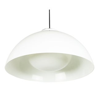 Nickel-Plated Brass & White Methacrylate 4005 Pendant Lamp by A. & p.g. Castiglioni for Kartell, 1960s For Sale
