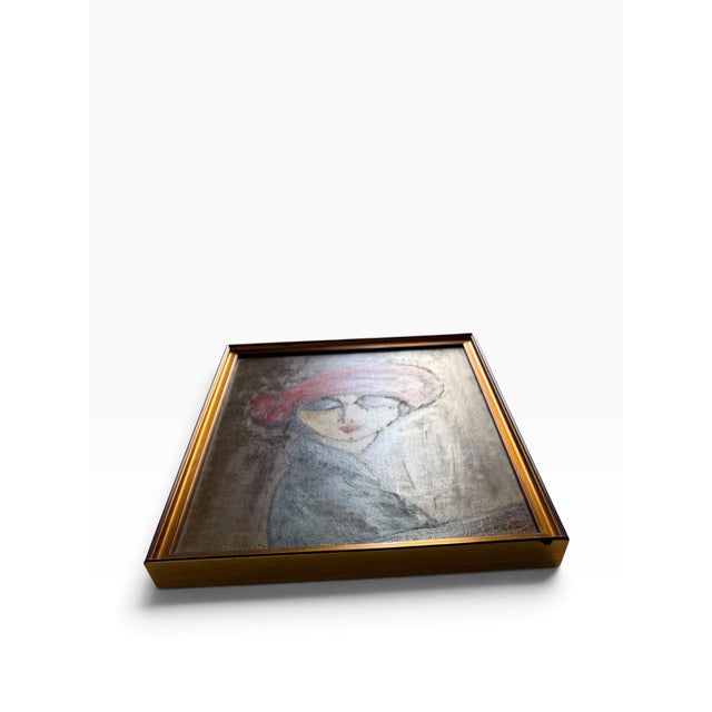 “The Corn Poppy” After Kees Van Dongen Framed Portrait Oil Painting For Sale - Image 9 of 9