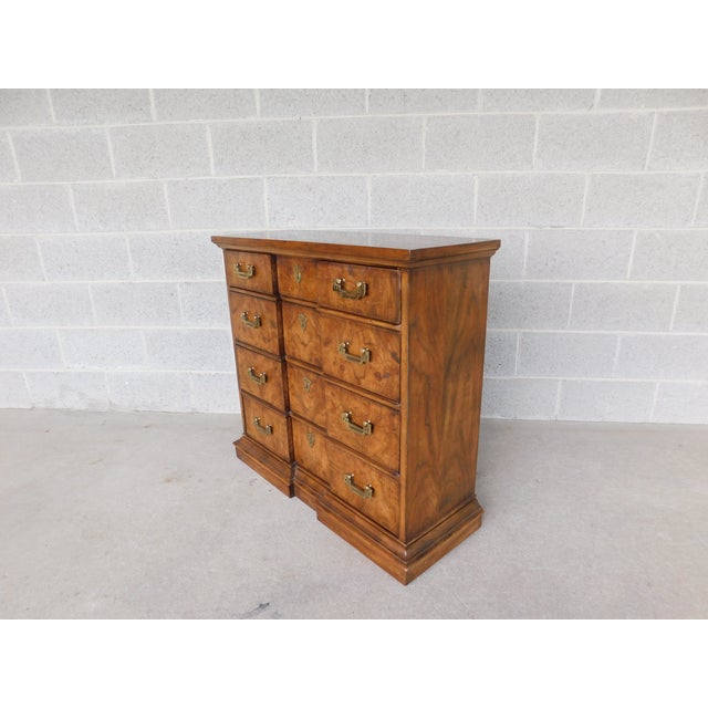 Drexel Heritage Et Cetera Georgian Style Burl Walnut Console Chest 33.5"w X 13"d For Sale In Philadelphia - Image 6 of 18