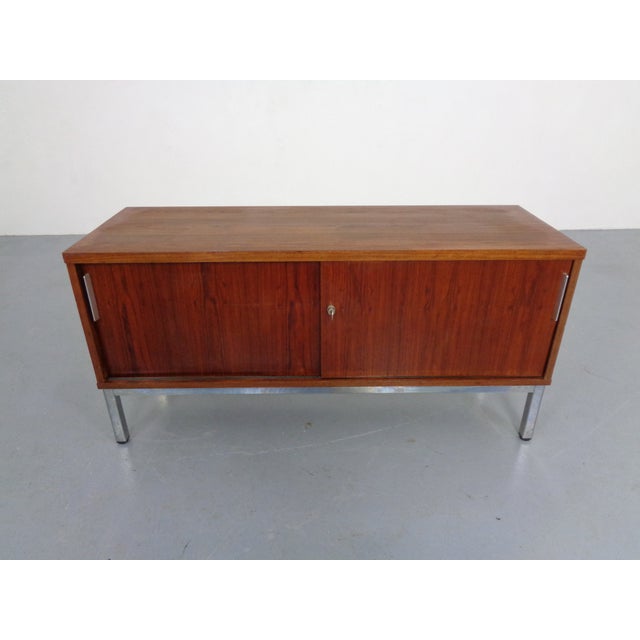 Small Rosewood Office Sideboard with Sliding Doors, Germany, 1960s For Sale - Image 6 of 17