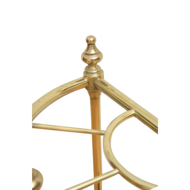 1960s English Brass Demi Lune Umbrella Stand, 1960 For Sale - Image 5 of 9