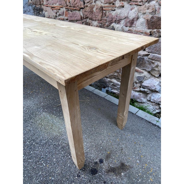 Wood Large Alsatian Natural Fir Bistro Coffee Table, 1930s For Sale - Image 7 of 12