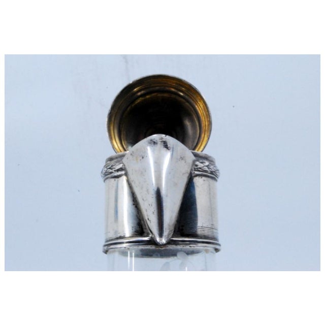 Glass Jug with Reliefs on the Neck and Silver Hinged Lid For Sale - Image 10 of 11