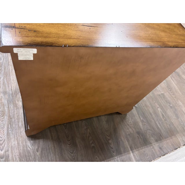 Brown French Provincial Style Serpentine Front Three Drawer Bombe Chest For Sale - Image 8 of 9