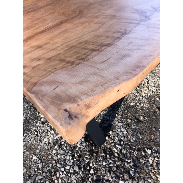 Hand Crafted Large Ash Live Edge Slab Dining Table For Sale - Image 12 of 13