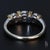 Mid-Century Modern Mid 20th Century 18k White & Yellow Gold Diamond Three-Stone Bezel Set Ring - Size 7 For Sale - Image 3 of 6