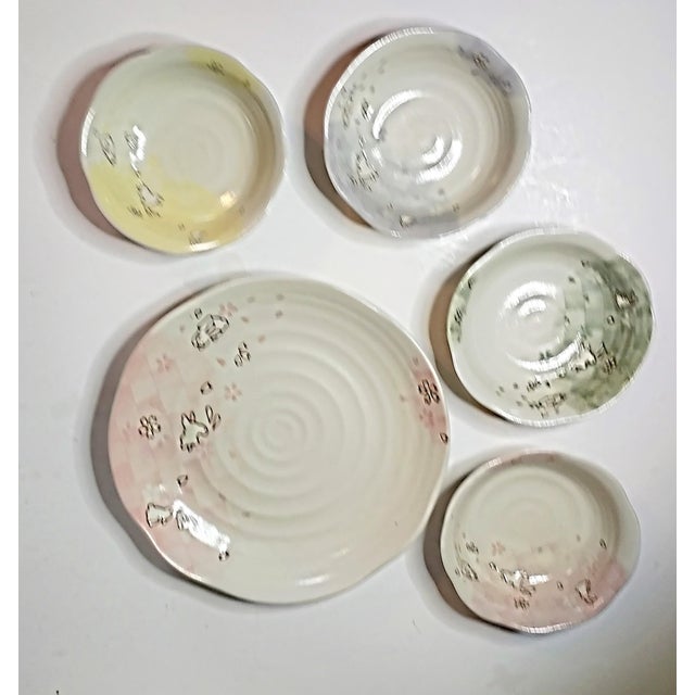 2000s Hand-Thrown Bunny Pottery Serving Set - 5 Pieces For Sale - Image 4 of 6