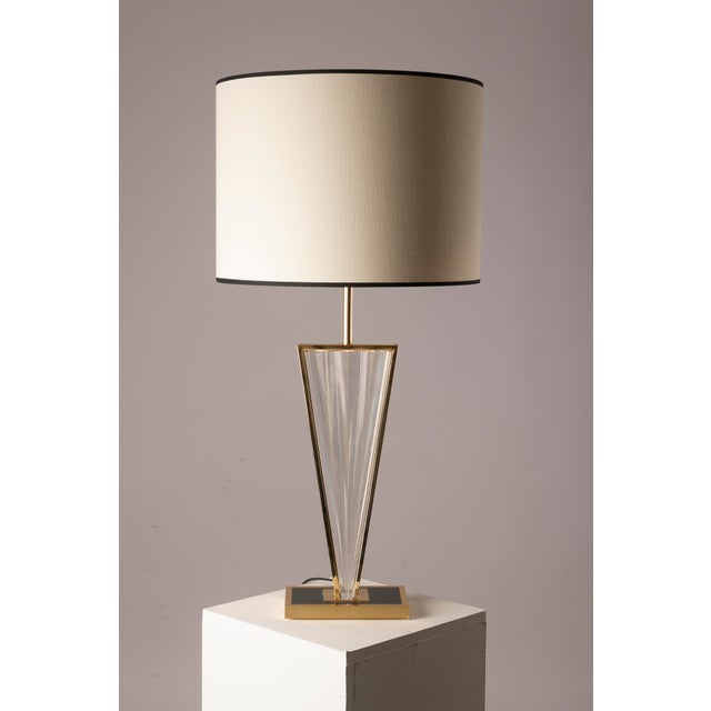 Hollywood Regency Table Lamp in Brass and Acrylic, 1970s For Sale - Image 13 of 13