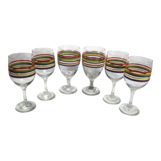 Mid 20th Century Libbey Mambo Fiesta Glasses Set of 6 For Sale