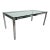 Mid-Century Milo Baughman Style Chrome and Glass Top Dining Table by Tri-Mark For Sale