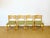 4 vintage scandinavian chairs dating from the sixties. green corduroy seat. comfortable seat. dimensions: h81 l47 p52 ha46