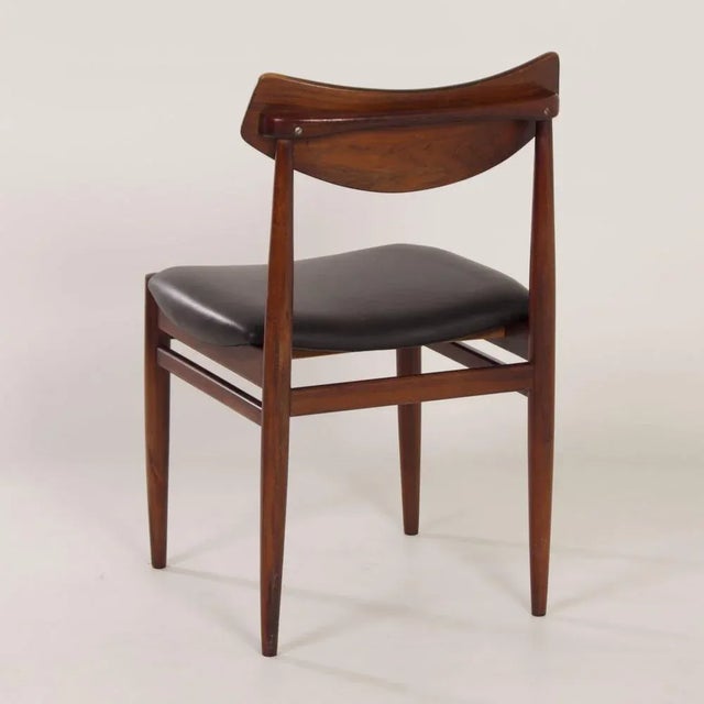 Rosewood Dining Chairs with New Black Leather, 1960s, Set of 4 For Sale - Image 10 of 13