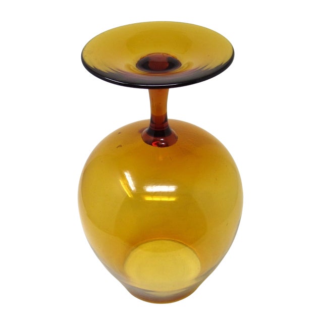 Empoli Empoli Oversized Amber Glass Brandy Snifter For Sale - Image 4 of 7