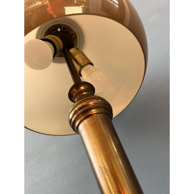 Vintage Mushroom Table Lamp with Brass Base For Sale - Image 9 of 11