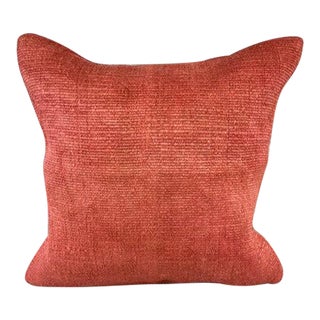 20 x 20 Hemp Pillow Turkish Cushion Natural Pinkish Red Pillow Cushion Cover For Sale