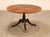 High Quality Vintage Round Top Mahogany Dining Table on Pedestal Base with Brass Capped Feet and Rolling Casters