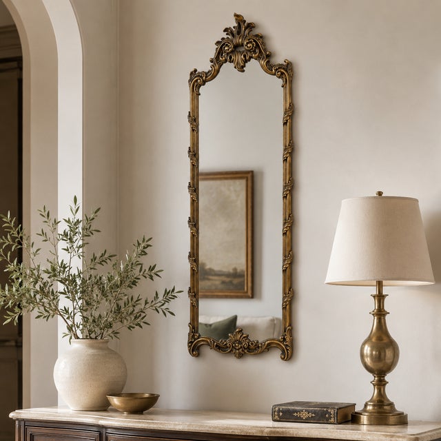 Rococo 1960s Rococo Revival Wall Mirror & Console Shelf Turner Fashion Plate For Sale - Image 3 of 13