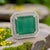 Natural Emerald Diamond Ring Size 6.25 14k W Gold 13.14 TCW Certified For Sale - Image 10 of 18