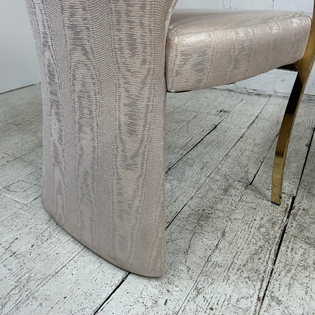 Carsons Pair of Carson’s Art Deco Hollywood Regency Brass Arm Cantilever Chairs For Sale - Image 4 of 12