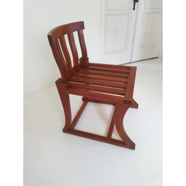 Brown Custom Made Teak Chairs - a Pair For Sale - Image 8 of 13