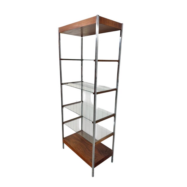 Mid-Century Modern Chrome & Walnut Etageres - Set of 2 For Sale In Philadelphia - Image 6 of 8