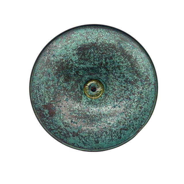 Carl Sorensen Art & Crafts Footed Covered Bronze Bowl With Stylized Flower Finial For Sale - Image 11 of 11