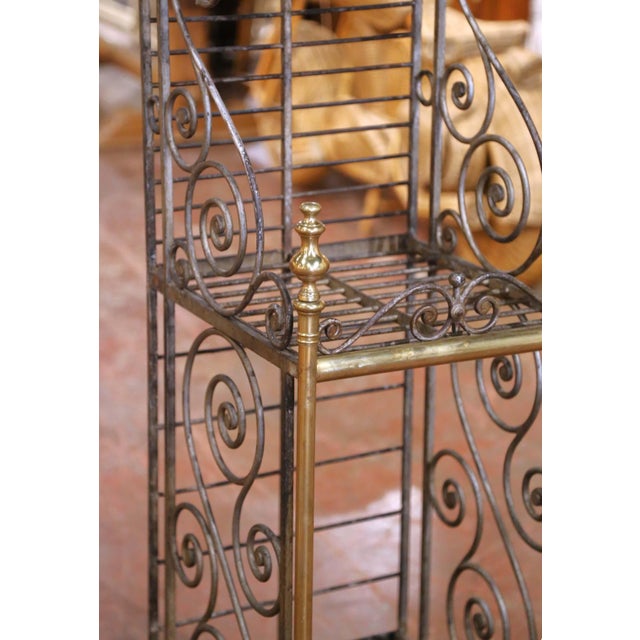 French 19th Century French Parisian Wrought Iron and Brass Baker’s Rack For Sale - Image 3 of 12