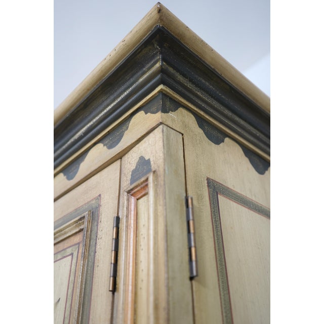 Habersham Style Hand Painted Armoire Tv Unit For Sale - Image 10 of 16