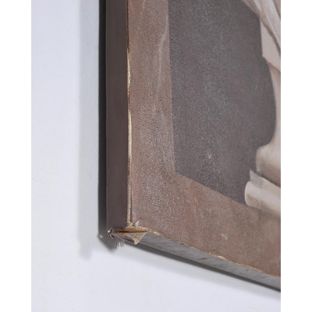 William Skilling "Bust of a Lady" Oil on Canvas Painting 3' Ft For Sale - Image 13 of 18